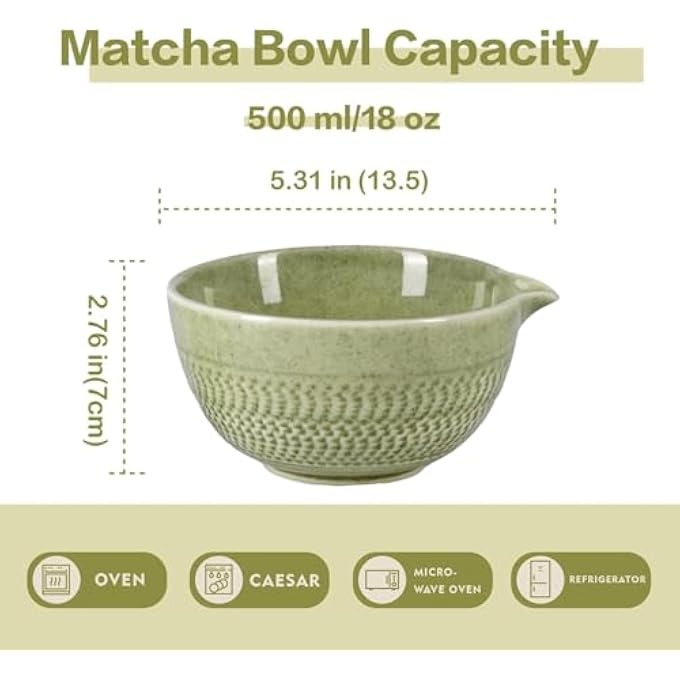 Unity Matcha Bowl With Spout 500 Ml18 Oz Ceramic Matcha Mixing Bowl Japanese Ceremonial Matcha Chawan For Matcha PowderTea  White Bowl - Image 5