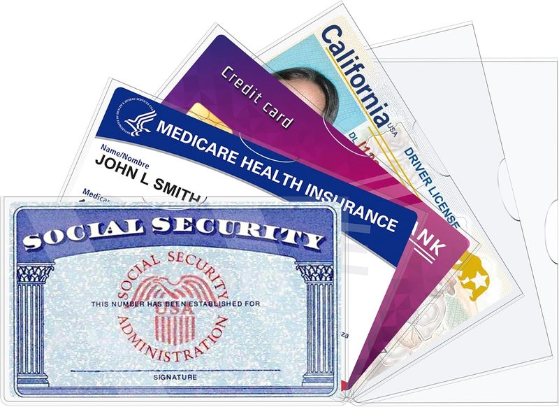 LIEMAND 6 Pack Clear Card Sleeves: Waterproof Social Security, Medicare, Credit Card Protector - Image 1