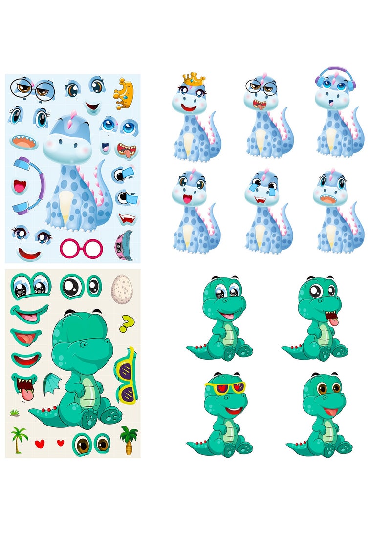 18 Sheets Cartoon Animal Stickers 6 Different Make a Face Animal Stickers Reusable Cute DIY Favorite Stickers for Kids Birthday Party Favor Supplies Craft and More to Foster Kids Creativity - Image 5