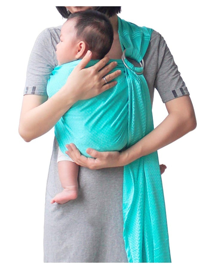 Vlokup Baby Water Ring Sling Carrier | Mesh Baby Wrap for Newborn Girl, Boy, Infant, Toddlers and Kid | Lightweight Breathable, Perfect for Summer, Swimming, Pool, Beach | Great for Dad, Bluish-Green - Image 4