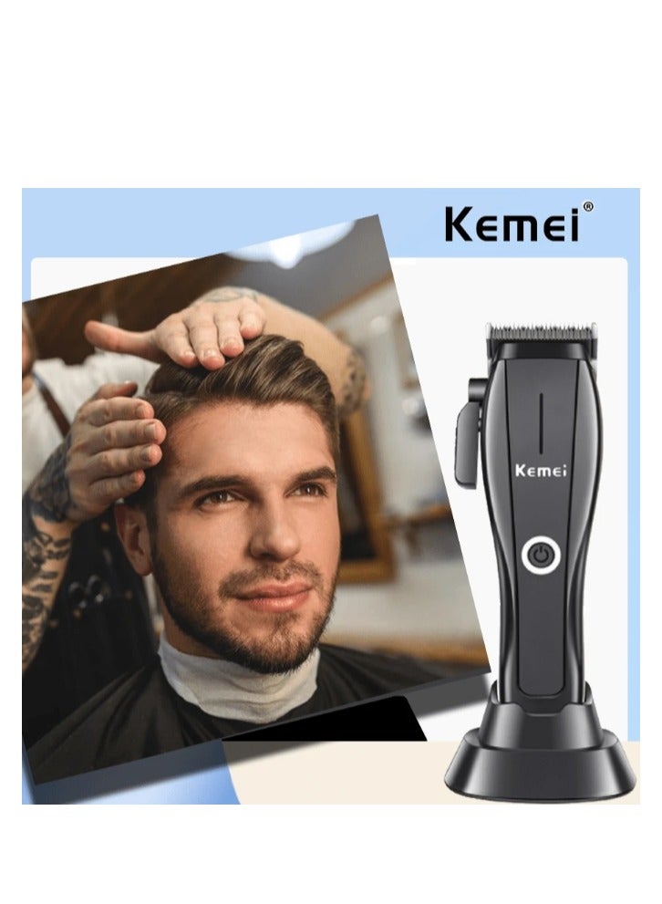 Kemei All-in-One Hair Clipper Kit: 8 Magnetic Combs, Maintenance Tools, and Convenient Accessories & 8800 high speed motor black - Image 5