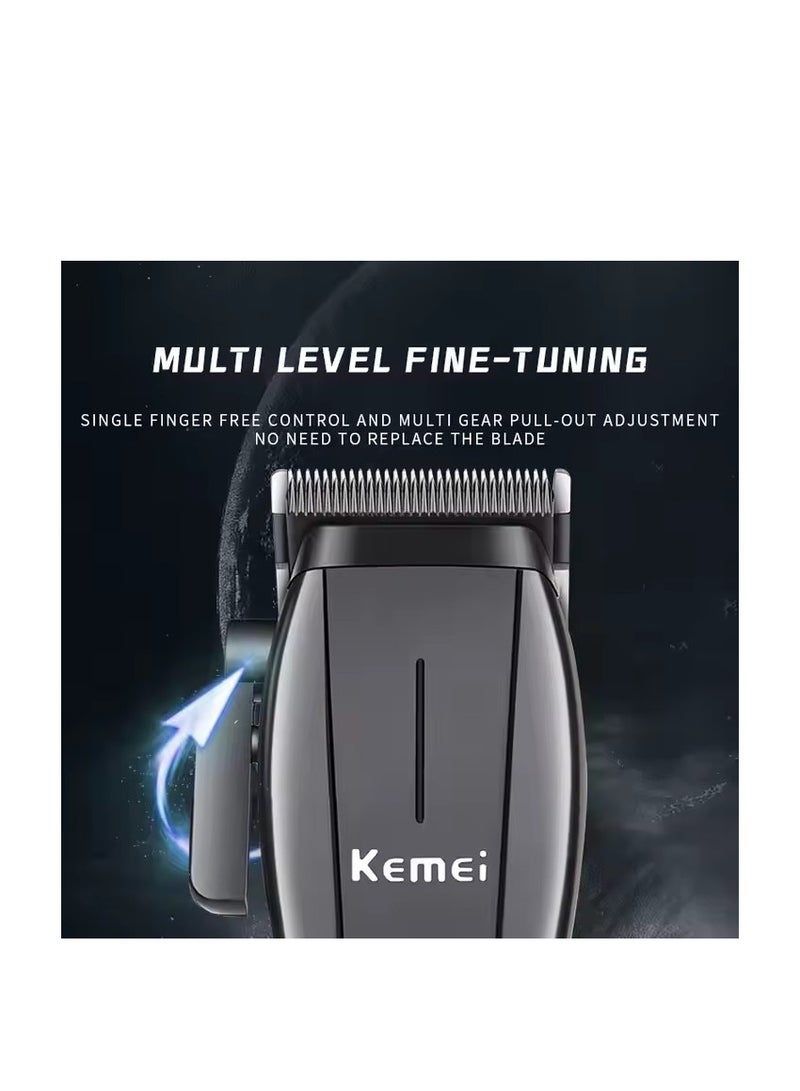 Kemei All-in-One Hair Clipper Kit: 8 Magnetic Combs, Maintenance Tools, and Convenient Accessories & 8800 high speed motor black - Image 4