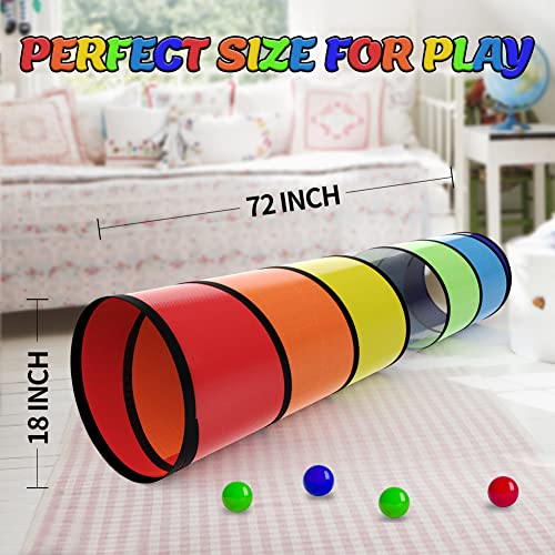 Labeol Kids Play Tunnel for Toddlers 1-3 Colorful Pop Up Baby Tunnel for Kids to Crawl Through 6 Foot with Breathable Mesh Collapsible Toddler Toys Gift for Children Backyard Playset - Image 3