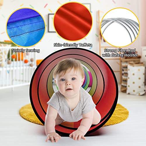 Labeol Kids Play Tunnel for Toddlers 1-3 Colorful Pop Up Baby Tunnel for Kids to Crawl Through 6 Foot with Breathable Mesh Collapsible Toddler Toys Gift for Children Backyard Playset - Image 5