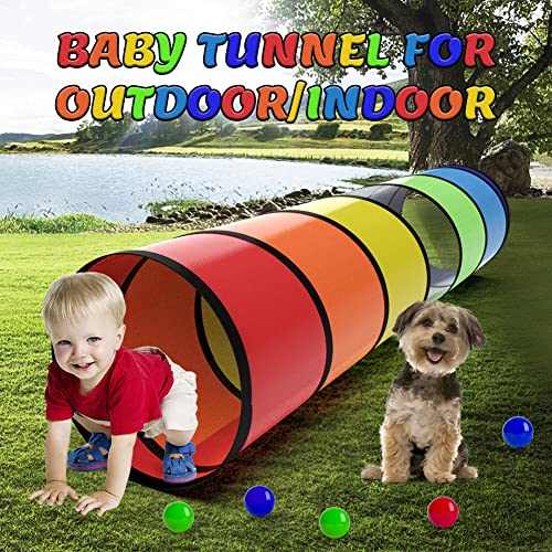 Labeol Kids Play Tunnel for Toddlers 1-3 Colorful Pop Up Baby Tunnel for Kids to Crawl Through 6 Foot with Breathable Mesh Collapsible Toddler Toys Gift for Children Backyard Playset - Image 4