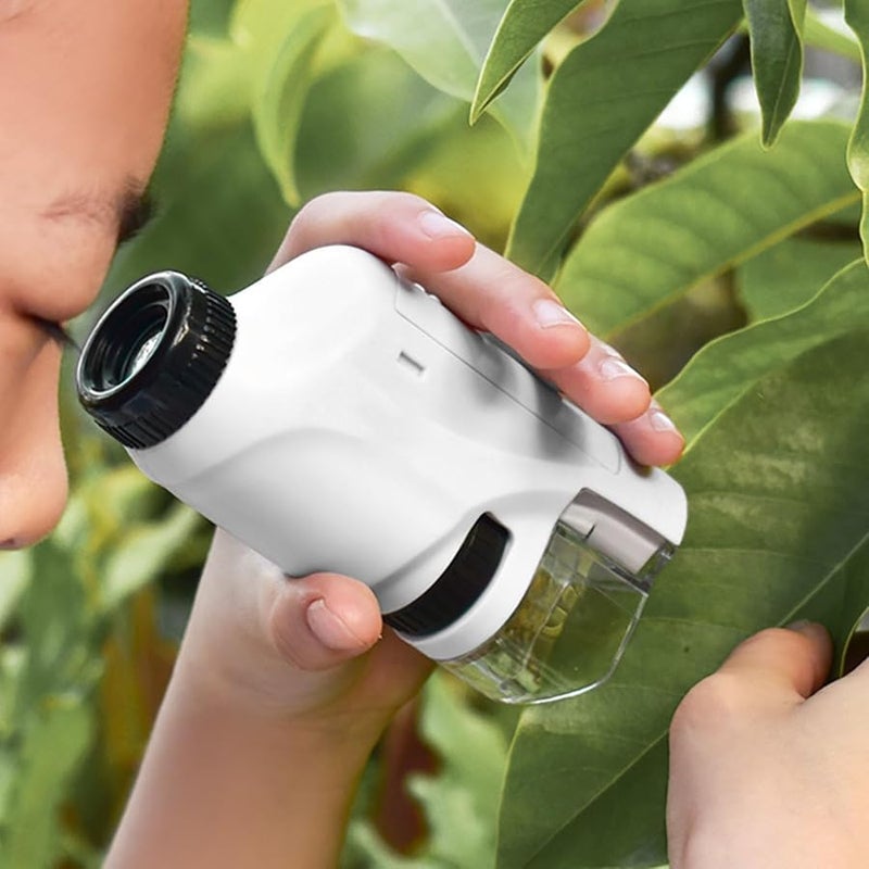 Kids Handheld Microscope Portable Scientific Experiment Tool with Adjustable LED Light - Image 2