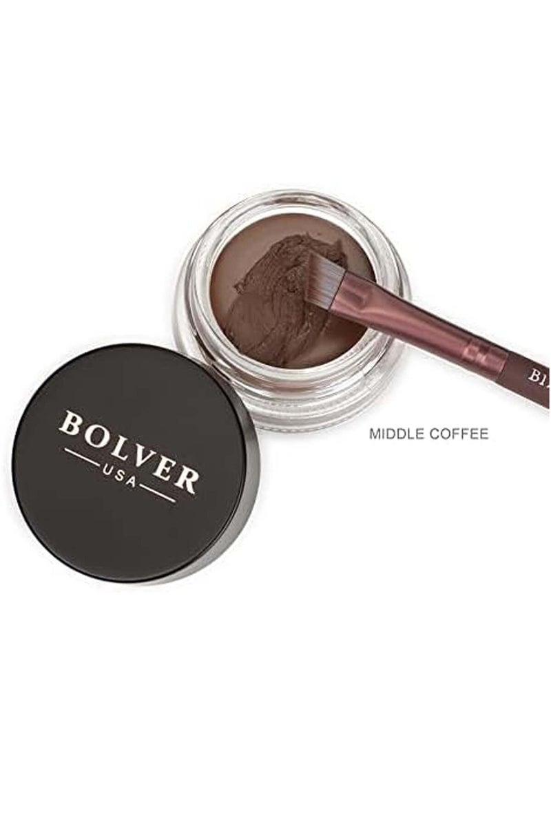 بولفر جل حواجب - ميدل كوفي - جل حواجب كريمي مقاوم للماء بتركيبة مرطبة ملونة تدوم طويلا (بني متوسط) - Image 3