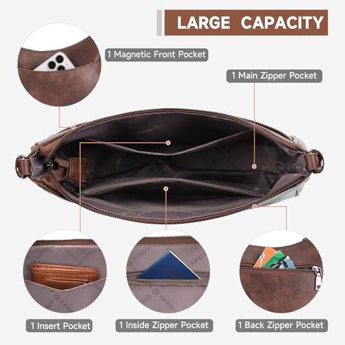 APHISON Crossbody Bags for Women Trendy, Leather Crossbody purse with Adjustable Strap, Women's Crossbody Shoulder Handbags - Image 3