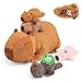 Ditucu 5Pcs Capybara Stuffed Animal Mommy 165 inch with 4 Babies 66 inch Family Set Cute Plushies Toys Gifts for Kids - Image 2
