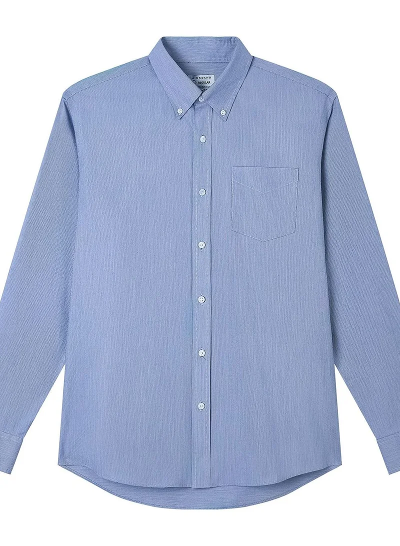 GIORDANO  Men’s Cotton Oxford Wrinkle Free Long-Sleeve Shirt for Men | Best Price UAE