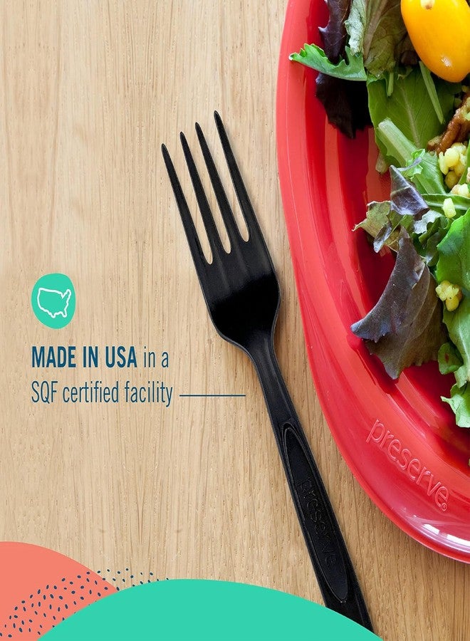 Preserve Recycled Plastic Forks, Made in USA, 24 Count, Black - Image 3