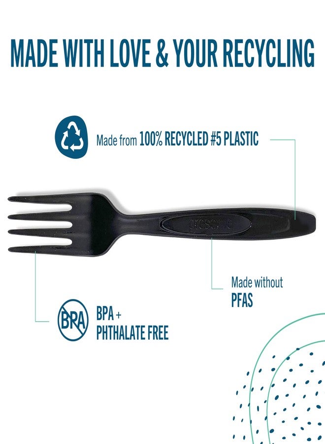 Preserve Recycled Plastic Forks, Made in USA, 24 Count, Black - Image 2
