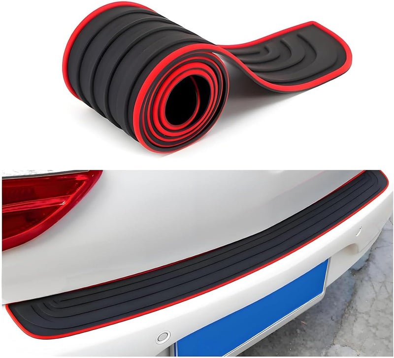 Car Rear Bumper Protection Strip for BMW X3 2018 2019 2020 2021 2022 2023 2024 2025 2026, Rubber Scratch-Resistant Car Trunk Door Sill Edge Protector Strip Accessories,104cm*9cm-A - Image 2
