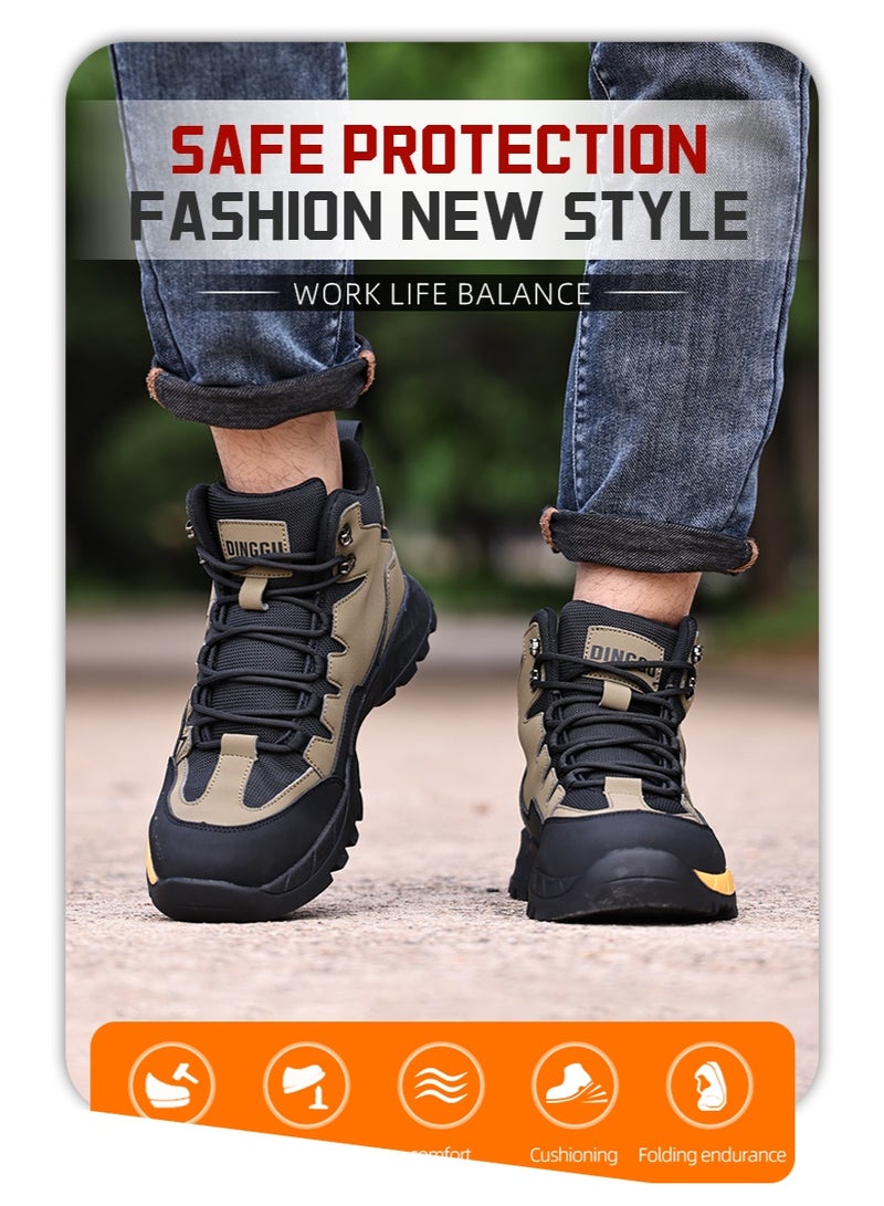 Steel Toe Shoes for Men Lightweight Safety Shoes Comfortable Puncture Proof Slip On Indestructible Work Shoes and Fashion Sneakers. - Image 1