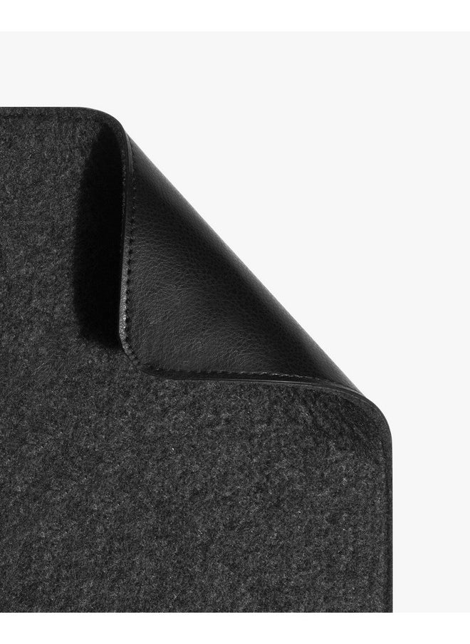 DailyObjects DailyObjects Premium Vegan Leather Mini Desk Mat Organiser | Anti-Skid | Anti-Slip | 63 * 28 cm | Reversible Desk Spread Turf Desk/Laptop Mat for Work from Home/Office/Gaming | Turf Felt - Black  - Image 5
