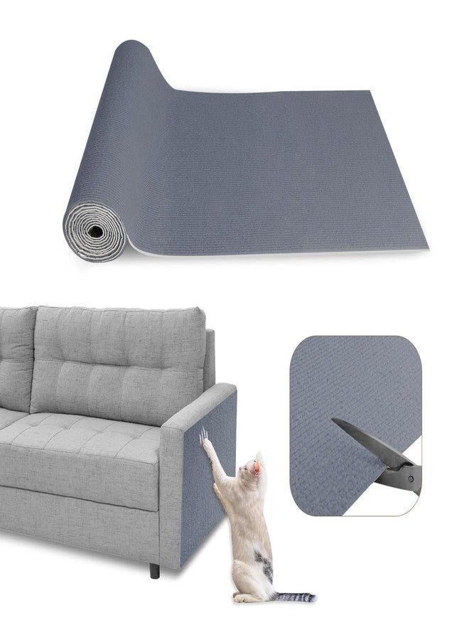 Eunice Cat Scratching Mat, 78.7"x15.5" Self-Adhesive Cat Scratch Carpet Protector, Trimmable Replacement Cat Carpet Pad for Cat Tree Wall Cat Scratching Post Carpet DIY Couch Protector (Light Gray) - Image 1