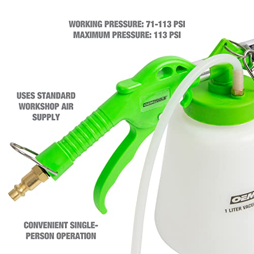 OEMTOOLS 22505 1L Pneumatic Brake Bleeder w/Automatic Refilling Bottle, Brake Bleeding Kit with Bleeder Kit Vacuum and Automatic Brake Bleeder Bottle - Image 3