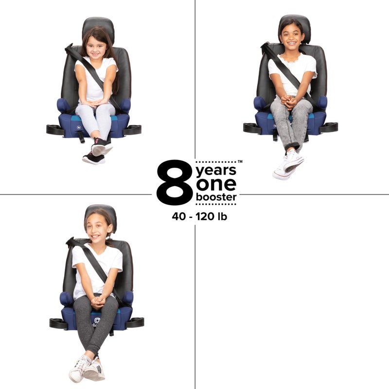 Diono Solana 2 XL 2022, Dual Latch Connectors, Lightweight Backless Belt-Positioning Booster Car Seat, 8 Years 1 Booster Seat, Blue - Image 2