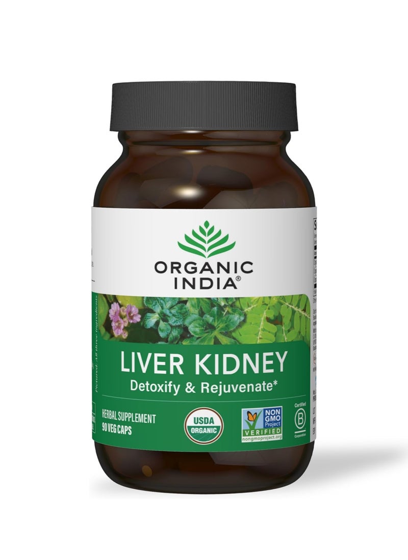 Organic India Organic India Liver Kidney Detoxify And Rejuvenate Herbal Supplement 90 Veg Caps  - Image 1