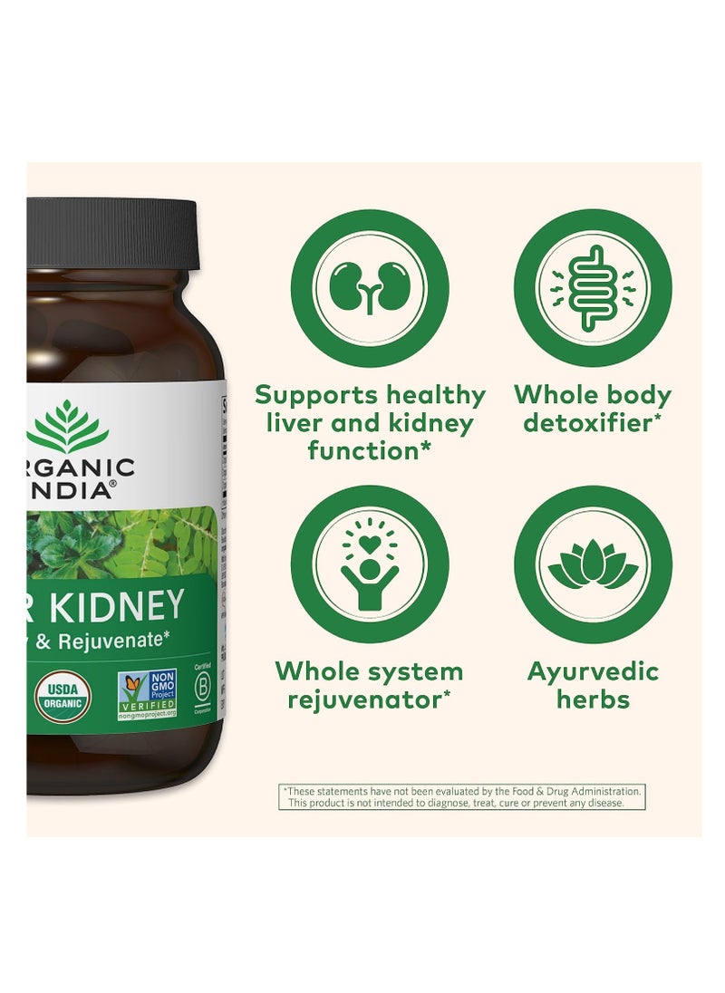 Organic India Organic India Liver Kidney Detoxify And Rejuvenate Herbal Supplement 90 Veg Caps  - Image 4