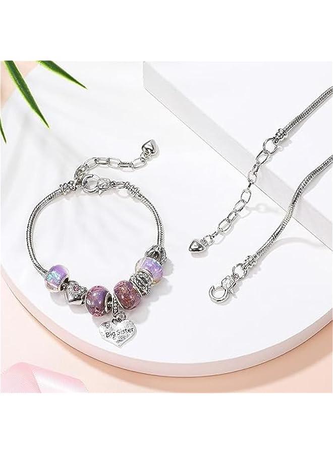 FYLX Sier Heart Shape Lobster Clasp Charm Bracelet Kit for DIY Jewelry Making  Adjustable Chain with 27 Charms Women's Crafts Supplies - Image 2