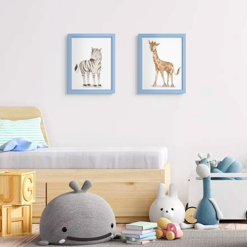 upsimples 8x10 Picture Frame, Display Pictures 5x7 with Mat or 8 x 10 Without, Wall Hanging Photo Frames, Blue, 1 Pack - Image 2