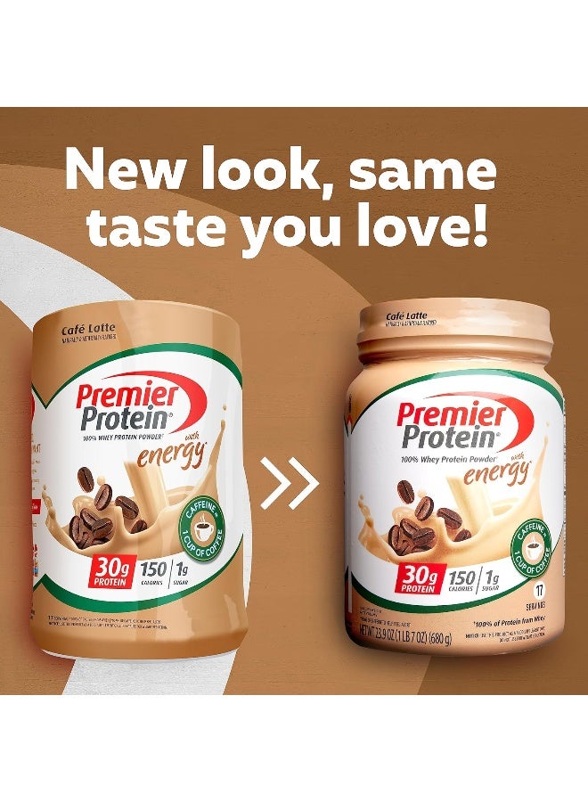 Premier Protein Powder, Cafe Latte, 30G Protein, 1G Sugar, 100% Whey Protein, Keto Friendly, No Soy Ingredients, Gluten Free, 17 Servings, 23.9 Ounce (Pack Of 1) - Image 2