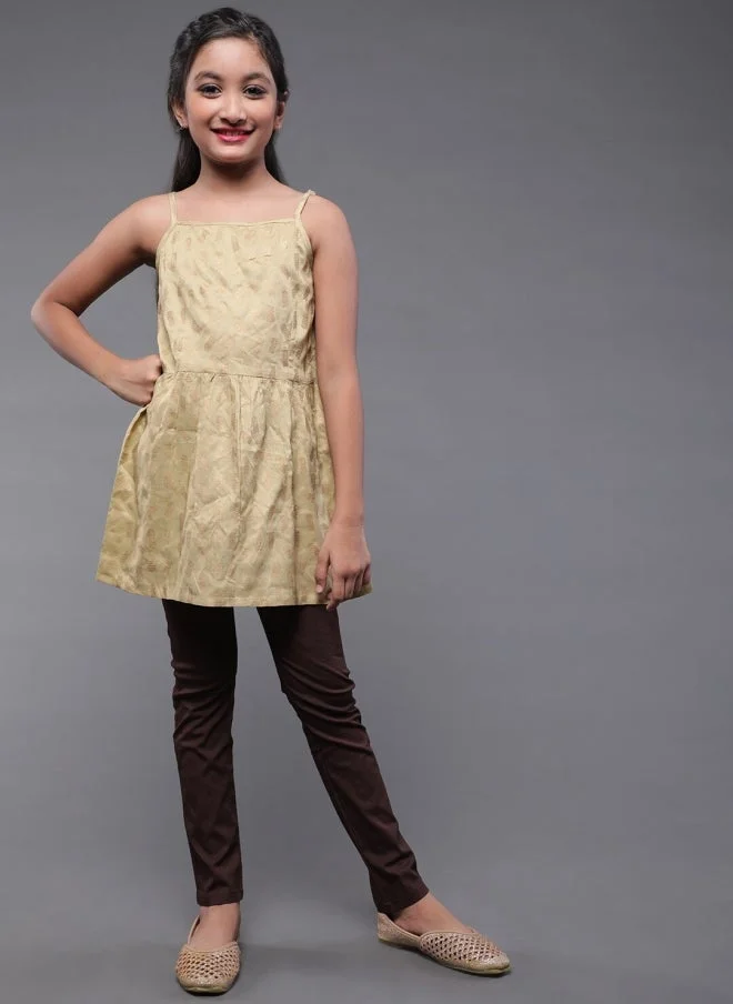 AKS  Beige Printed A-Line Tunic for Girls for Women | Best Price UAE
