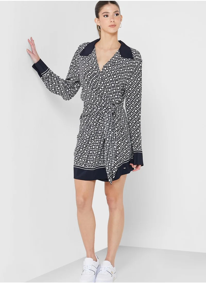 TOMMY HILFIGER Belted Knot Detail Dress