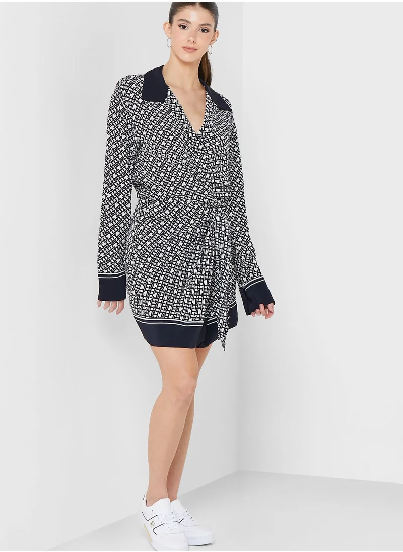 TOMMY HILFIGER Belted Knot Detail Dress