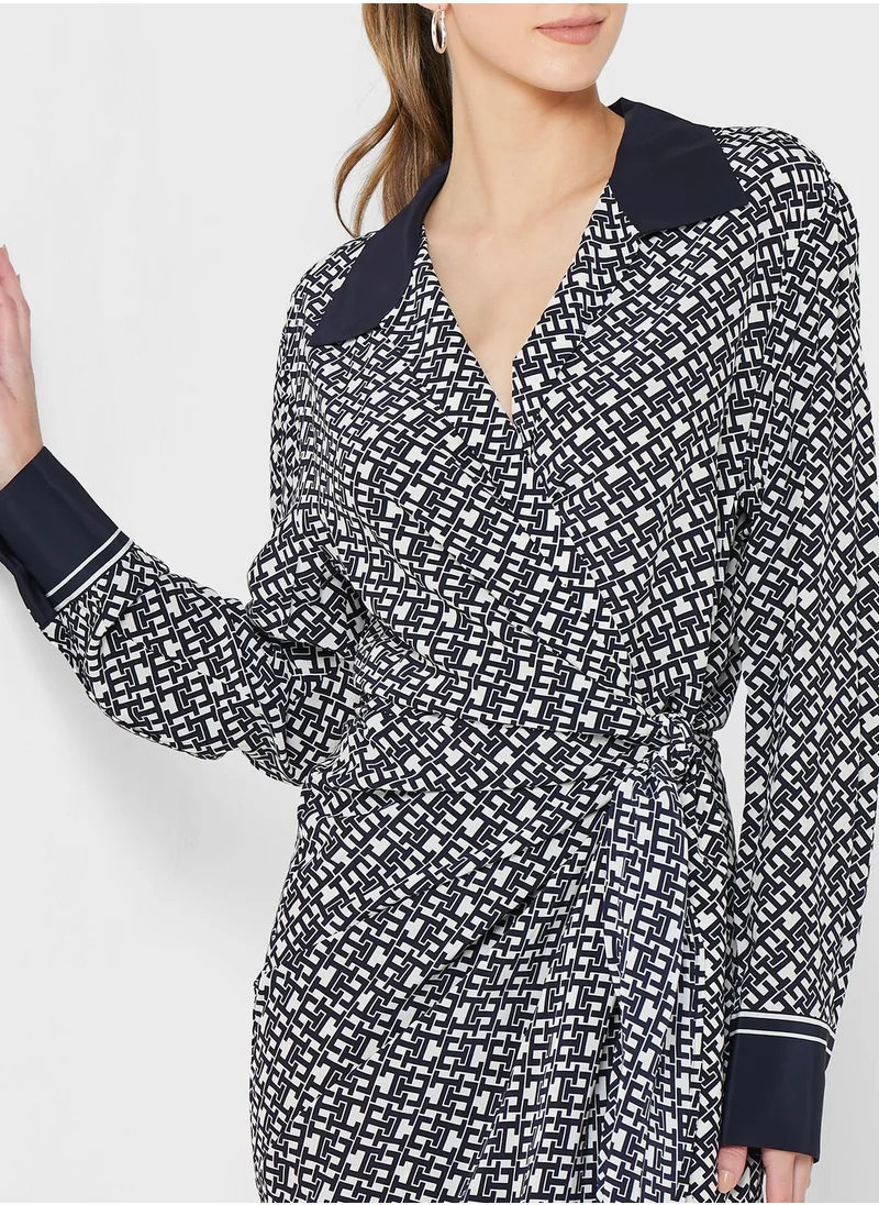 TOMMY HILFIGER Belted Knot Detail Dress