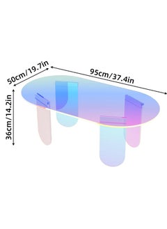 WISFOR Acrylic Colorful Table Acrylic Side Table 28x20x14 Inch Iridescent Coffee Table for Living Room Clear Iridescent Side Table Acrylic Rainbow Colors End Table Modern Accent Night Stand  - Image 5