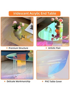 Acrylic Colorful Table Acrylic Side Table 28x20x14 Inch Iridescent Coffee Table for Living Room Clear Iridescent Side Table Acrylic Rainbow Colors End Table Modern Accent Night Stand - pzsku/ZBA54B389B08EB1BD06BFZ/45/_/1719560395/3763cf08-4d9f-4e0f-bf73-3e37ff773c5d