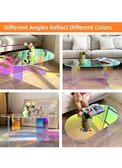 Acrylic Colorful Table Acrylic Side Table 28x20x14 Inch Iridescent Coffee Table for Living Room Clear Iridescent Side Table Acrylic Rainbow Colors End Table Modern Accent Night Stand - pzsku/ZBA54B389B08EB1BD06BFZ/45/_/1719560415/cc1f3f33-f133-45ed-b5e0-62dad795177e