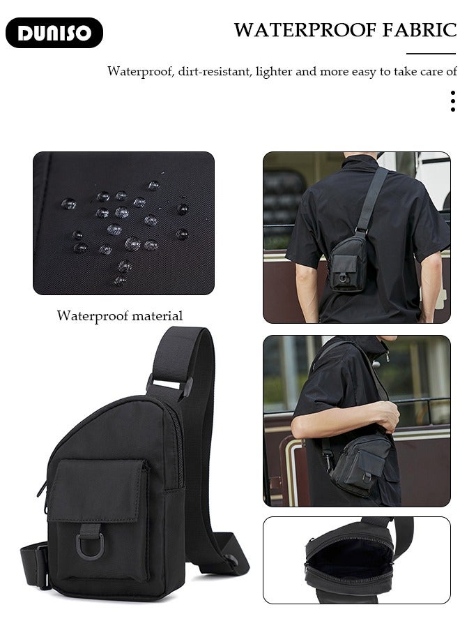 DUNISO Sling Bag for Men and Women Waterproof Crossbody Bag Packs Purses Chest Bags with Adjustable Shoulder Belt Anti-theft Crossbody Shoulder Bag for Travel Sport Camping Traveling  - Image 3