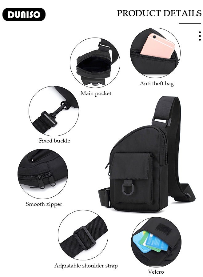 DUNISO Sling Bag for Men and Women Waterproof Crossbody Bag Packs Purses Chest Bags with Adjustable Shoulder Belt Anti-theft Crossbody Shoulder Bag for Travel Sport Camping Traveling  - Image 2