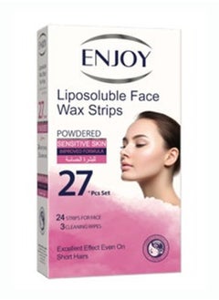 ENJOY Enjoy Liposoluble Face Wax Strips Powdered For Sensitive Skin 27PCS 