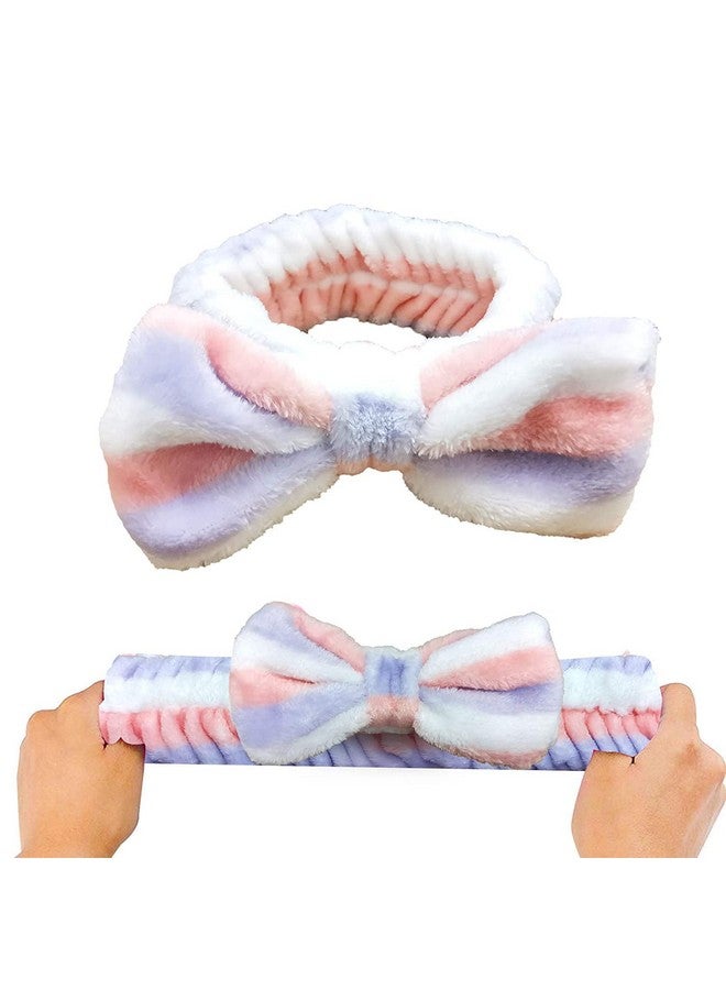 فوكس عصابة رأس من FOK للنساء والفتيات بشريط مخملي مرن قابل للتعديل لوضع المكياج على الوجه وممارسة رياضة اليوجا - متعددة الألوان - Image 3