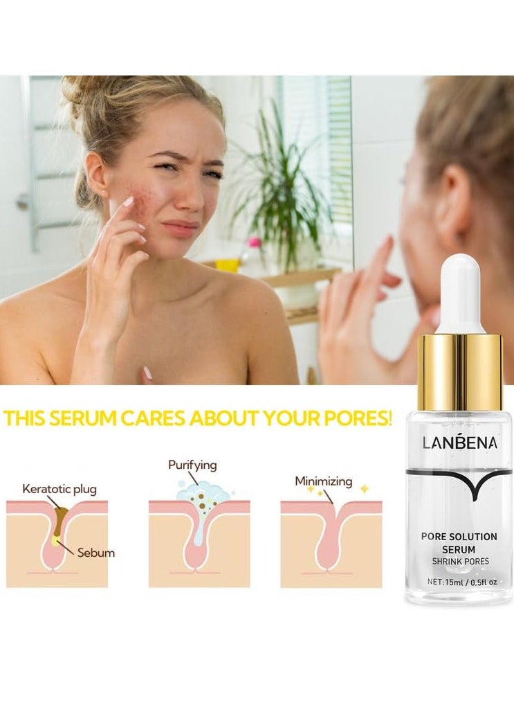 Pore Minimizer Serum, Pore Minimizer & Reducer for Face, Minimizing, Shrinking, Oil Control Firming, Tightening Pores, 100% Vegan Pore Moisture after Blackhead Remover, 0.5 fl.oz