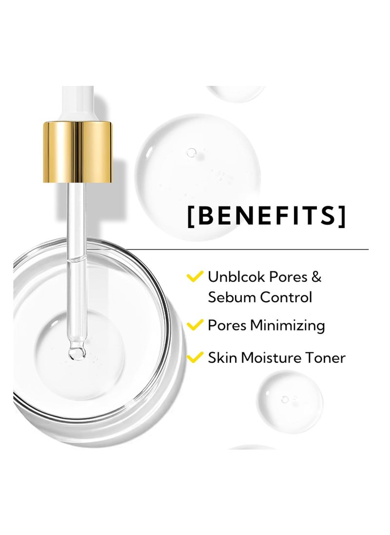 Pore Minimizer Serum, Pore Minimizer & Reducer for Face, Minimizing, Shrinking, Oil Control Firming, Tightening Pores, 100% Vegan Pore Moisture after Blackhead Remover, 0.5 fl.oz