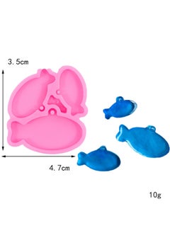Mirror Surface Silicone Dog Tag Keychain Pendant Bone Shape Music Player Protective Film Irregular Shape Pink Color-Specifications:3 Even Small Fish-Color:Pink