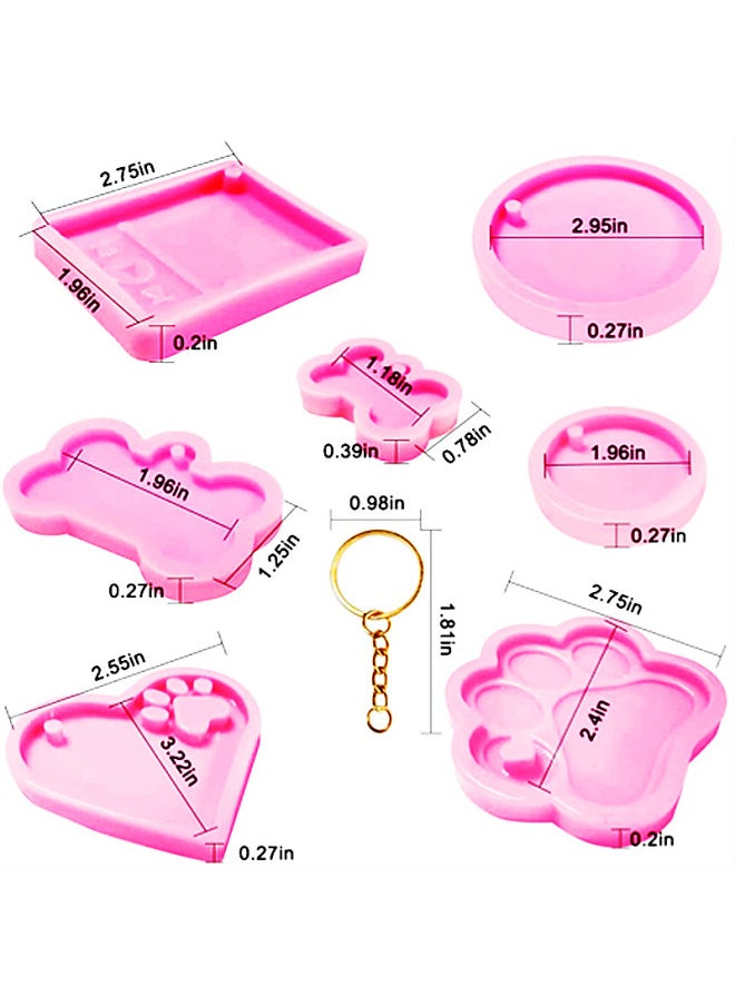 Generic - Mirror Surface Silicone Dog Tag Keychain Pendant Bone Shape Music Player Protective Film Irregular Shape Pink Color-Specifications:3 Even Small Fish-Color:Pink - Image 1