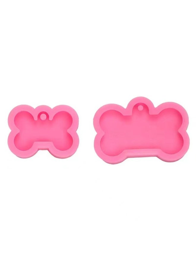 Generic - Mirror Surface Silicone Dog Tag Keychain Pendant Bone Shape Music Player Protective Film Irregular Shape Pink Color-Specifications:3 Even Small Fish-Color:Pink - Image 1