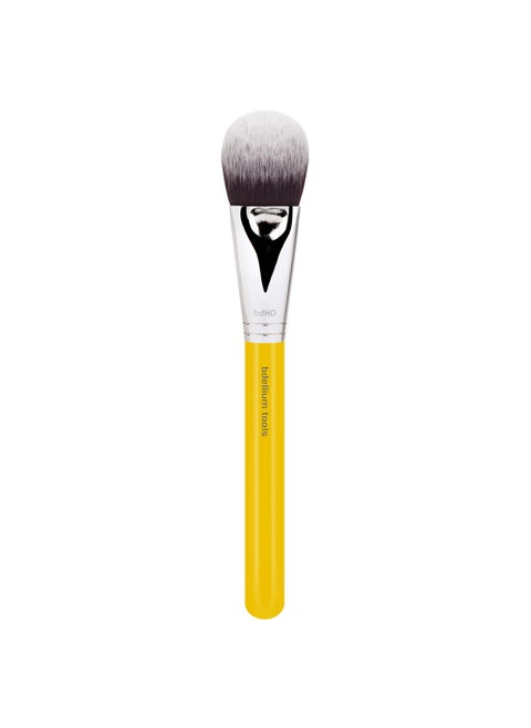 Bdellium Tools Professional Makeup Brush - Studio Series 968 BDHD Phase II Small Foundation/Contour - With Soft Synthetic Fibers, For Versatile Application & Blending (Yellow, 1pc)