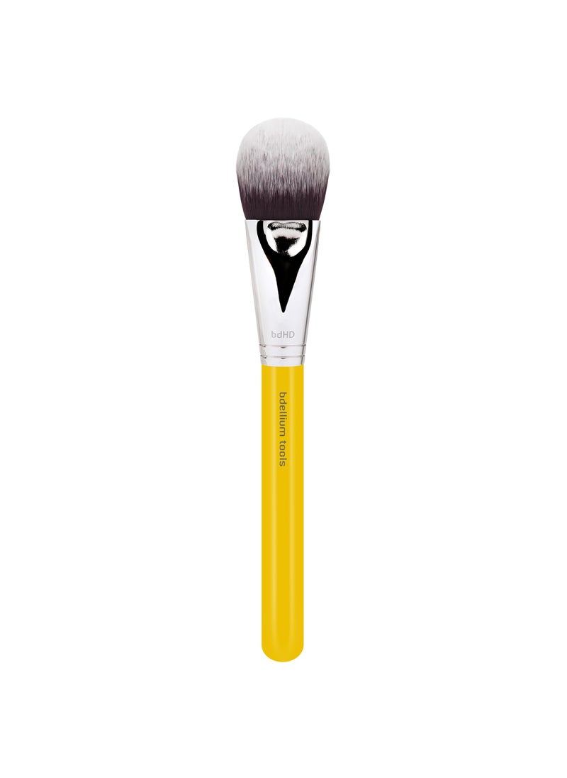 Bdellium Tools Bdellium Tools Professional Makeup Brush - Studio Series 968 BDHD Phase II Small Foundation/Contour - With Soft Synthetic Fibers, For Versatile Application & Blending (Yellow, 1pc) 