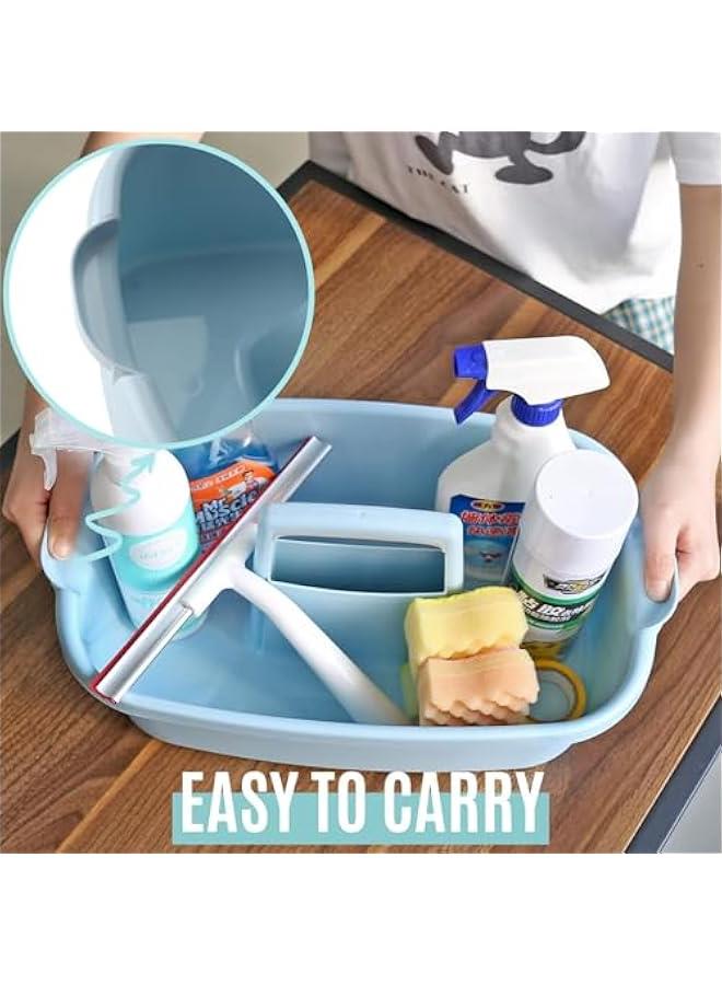 MIXDE Cleaning Supplies Caddy, 2 Pack Cleaning Supply Organizer with Handle, Plastic Bucket for Cleaning Products, Tool Storage Caddy (Blue) - Image 5
