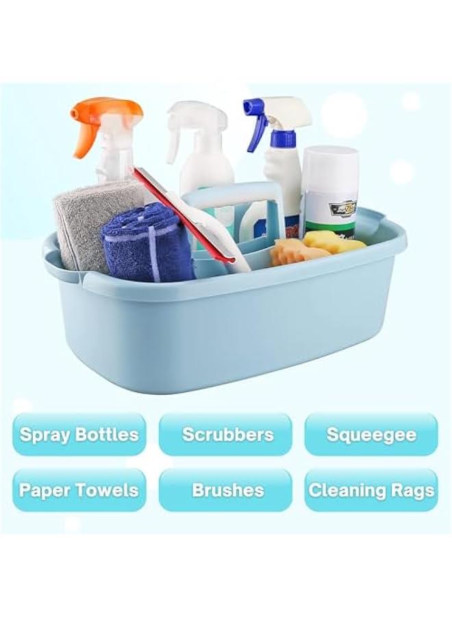 MIXDE Cleaning Supplies Caddy, 2 Pack Cleaning Supply Organizer with Handle, Plastic Bucket for Cleaning Products, Tool Storage Caddy (Blue) - Image 3