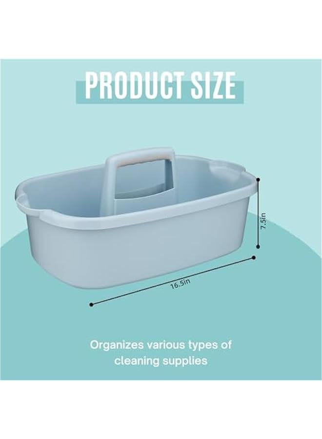 MIXDE Cleaning Supplies Caddy, 2 Pack Cleaning Supply Organizer with Handle, Plastic Bucket for Cleaning Products, Tool Storage Caddy (Blue) - Image 4