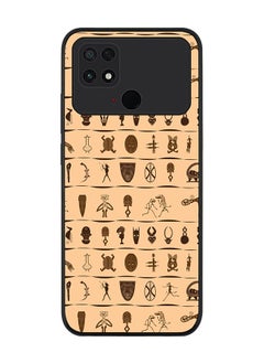 Rugged Black edge case for Xiaomi Poco C40 Slim fit Soft Case Flexible Rubber Edges Anti Drop TPU Gel Thin Cover - Tribal Hieroglyphics