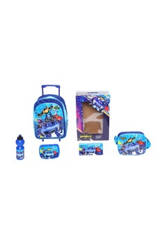 MARVEL 5-Piece Batwheels Zipper Closure Telescopic Handle Trolley Backpack Set Multicolor 14 x 42 x 31 cm FKVP-02204 